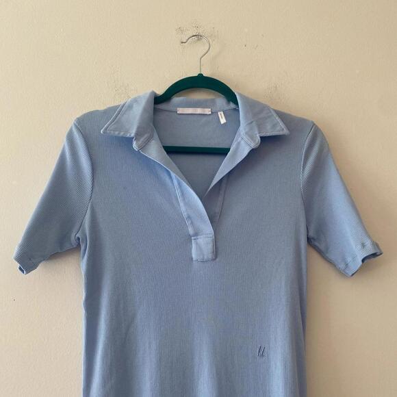 Helmut lang light blue short sleeve ribbed mini dress - Picture 8 of 9